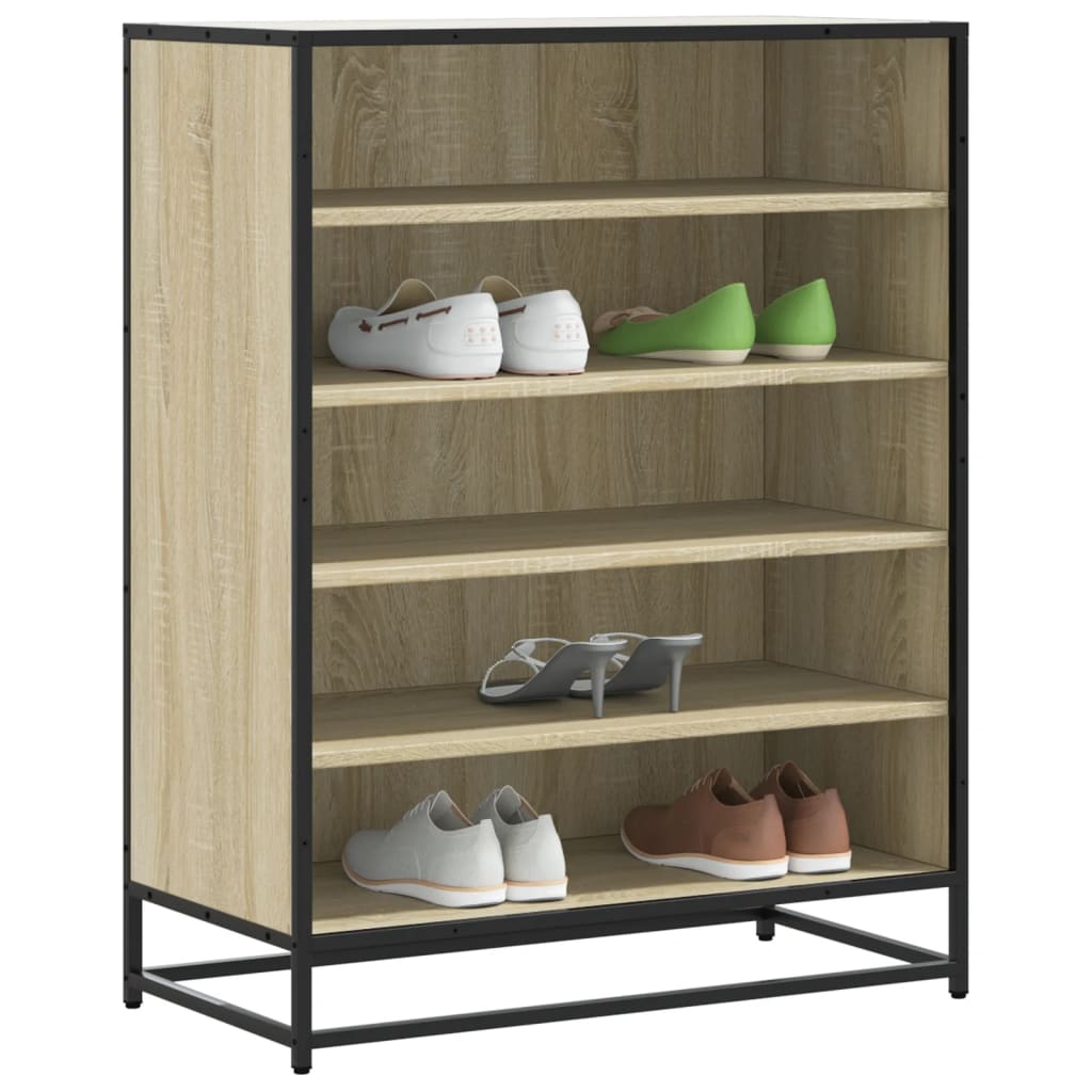 Pantofar, Stejar Fumuriu, 75X38X97,5 Cm, Lemn Prelucrat/Metal