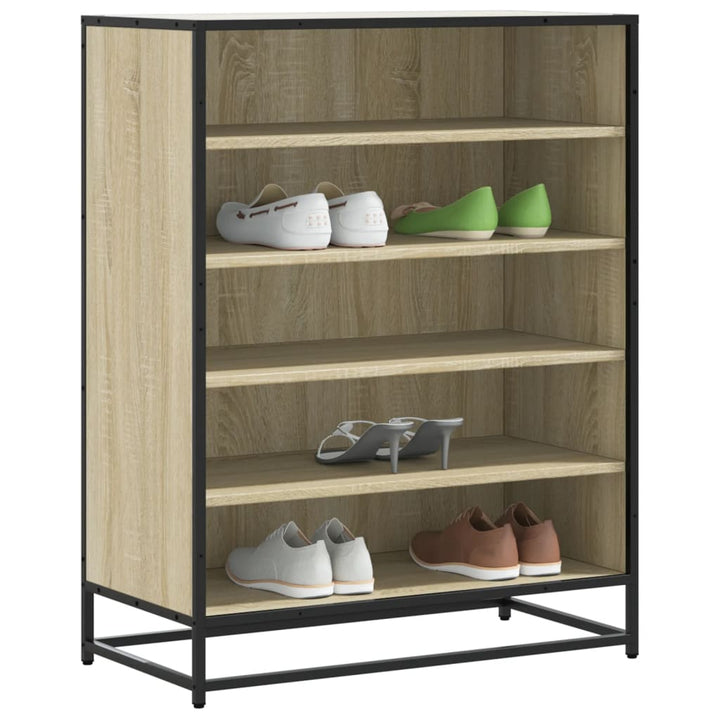 Pantofar, Stejar Fumuriu, 75X38X97,5 Cm, Lemn Prelucrat/Metal