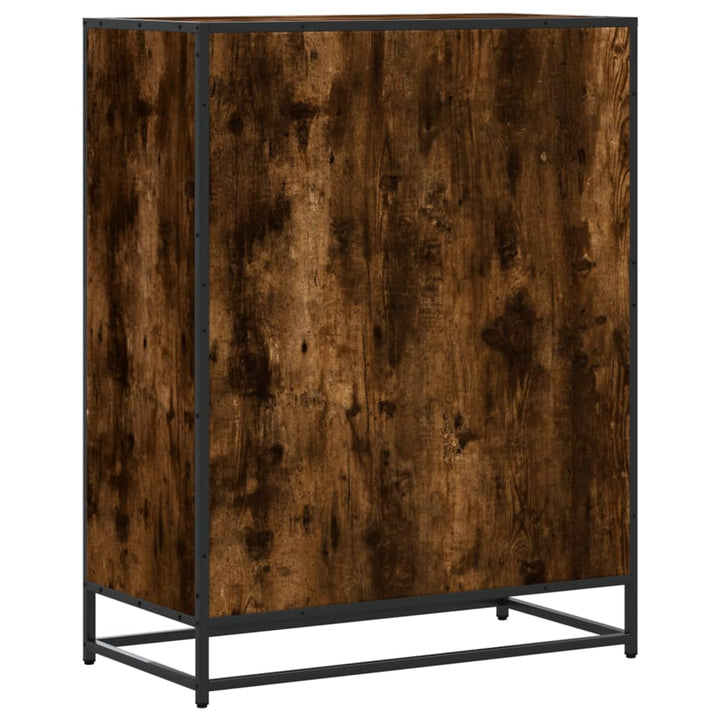 Pantofar, Stejar Fumuriu, 75X38X97,5 Cm, Lemn Prelucrat/Metal