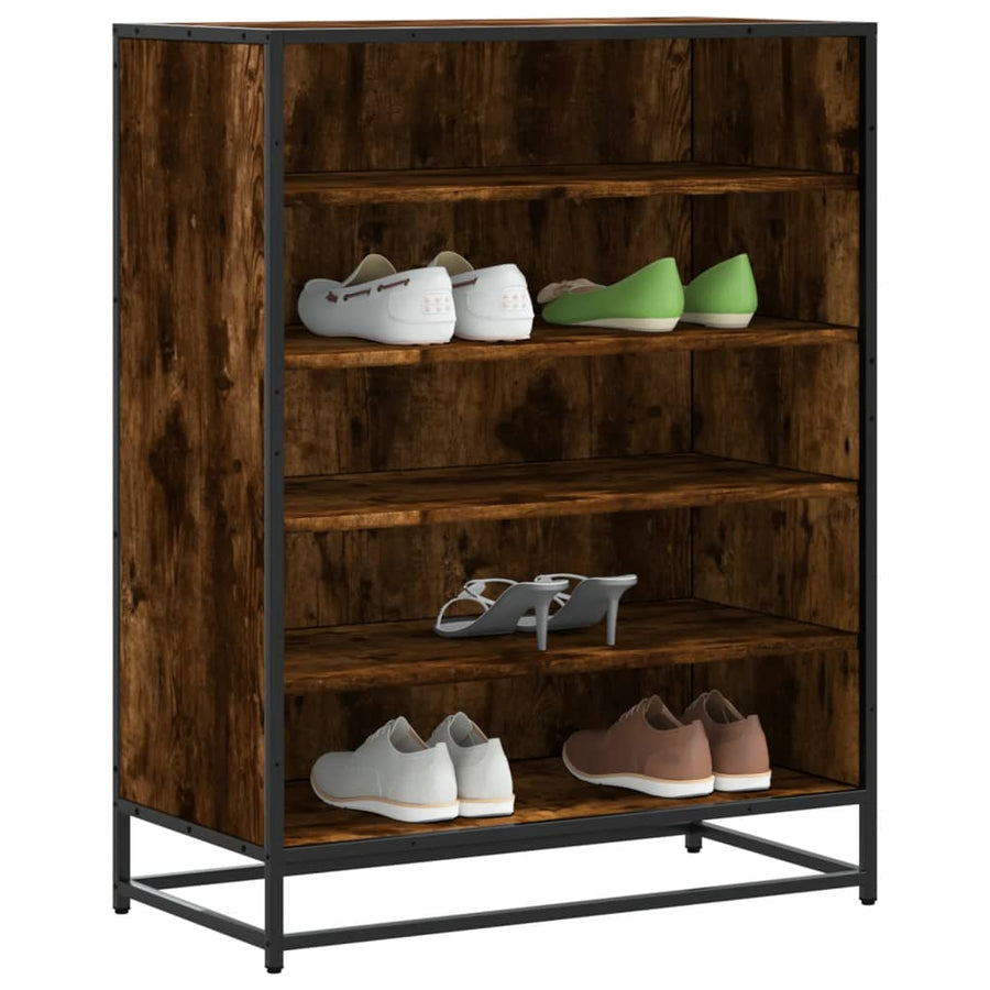 Pantofar, Stejar Fumuriu, 75X38X97,5 Cm, Lemn Prelucrat/Metal