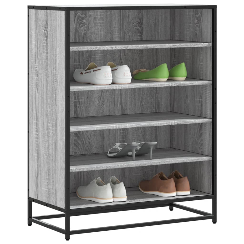 Pantofar, Stejar Fumuriu, 75X38X97,5 Cm, Lemn Prelucrat/Metal