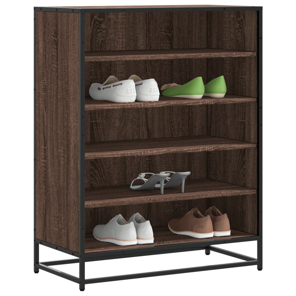 Pantofar, Stejar Fumuriu, 75X38X97,5 Cm, Lemn Prelucrat/Metal