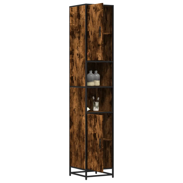 Dulap Baie Stejar Fumuriu 35X37,5X188,5 Cm Lemn Prelucrat/Metal