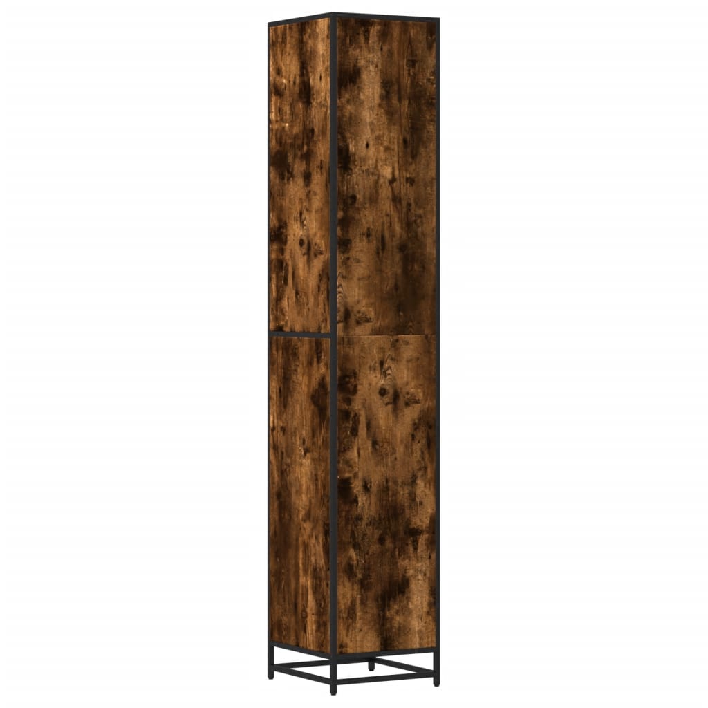 Dulap Baie Stejar Fumuriu 35X37,5X188,5 Cm Lemn Prelucrat/Metal