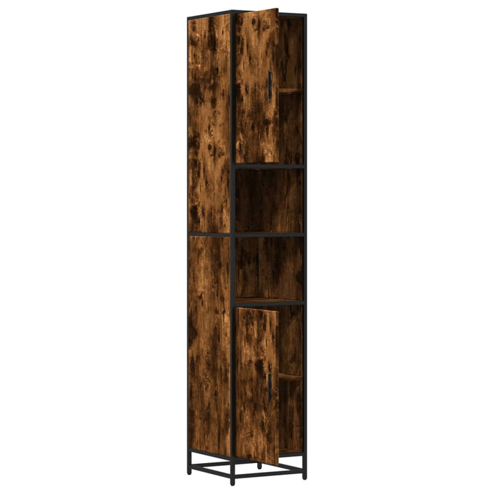 Dulap Baie Stejar Fumuriu 35X37,5X188,5 Cm Lemn Prelucrat/Metal