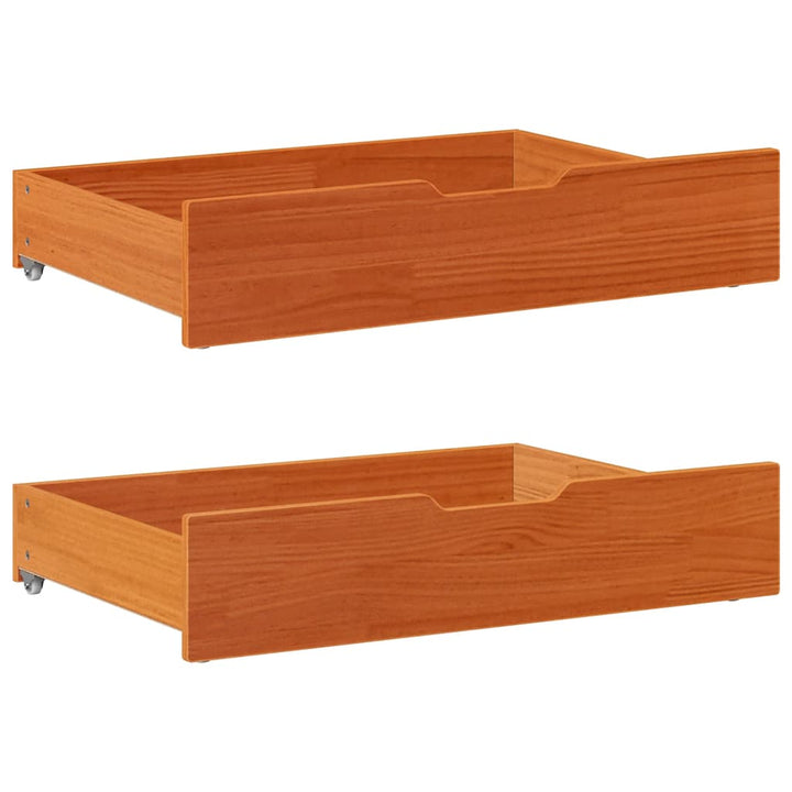 Pat Zi Cu Extensie/Sertare Maro Ceruit 90X190 Cm Lemn Masiv Pin