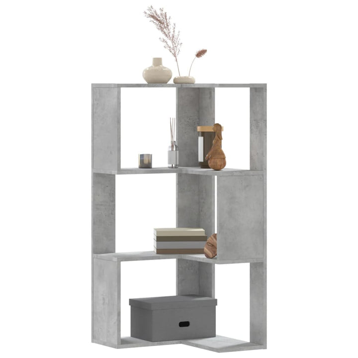 Bibliotecă 3 Niveluri Stejar Fumuriu 50X50X102Cm Lemn Prelucrat