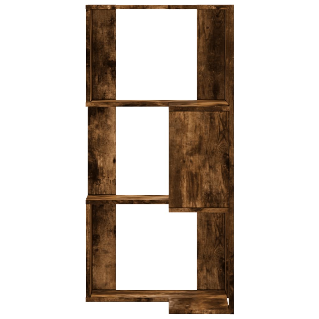 Bibliotecă 3 Niveluri Stejar Fumuriu 50X50X102Cm Lemn Prelucrat