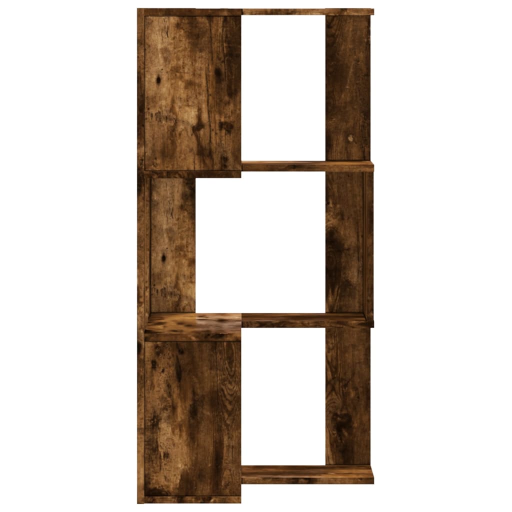 Bibliotecă 3 Niveluri Stejar Fumuriu 50X50X102Cm Lemn Prelucrat