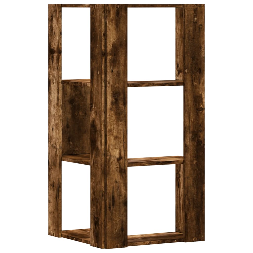 Bibliotecă 3 Niveluri Stejar Fumuriu 50X50X102Cm Lemn Prelucrat