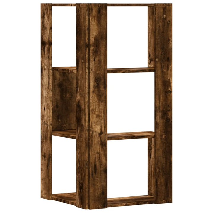 Bibliotecă 3 Niveluri Stejar Fumuriu 50X50X102Cm Lemn Prelucrat