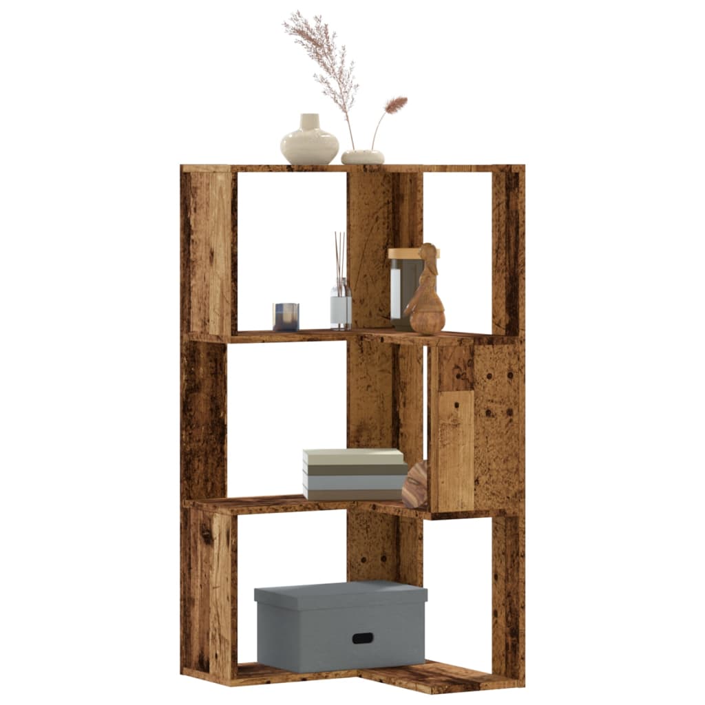 Bibliotecă 3 Niveluri Stejar Fumuriu 50X50X102Cm Lemn Prelucrat