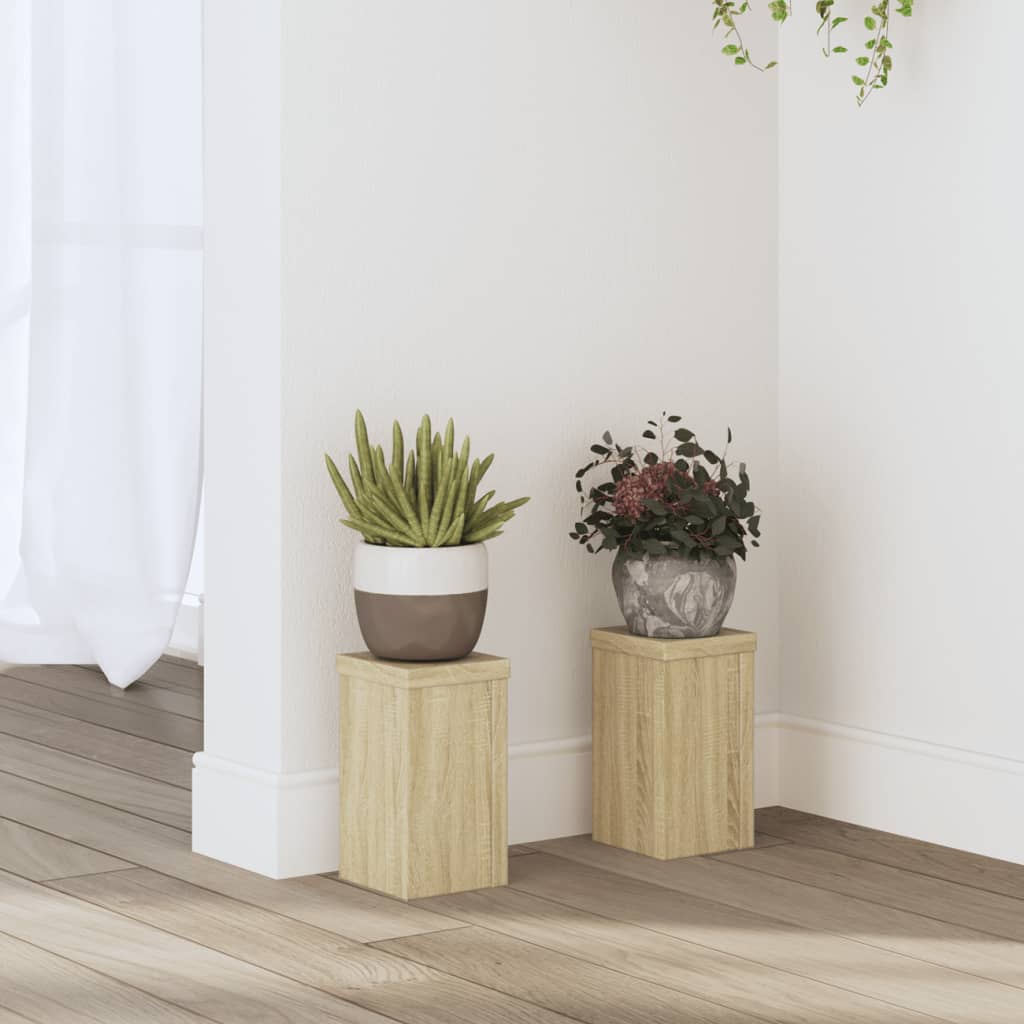 Suporturi De Plante 2 Buc. Gri Sonoma 10X10X18Cm Lemn Prelucrat