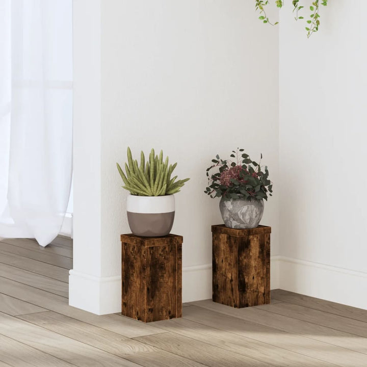 Suporturi De Plante 2 Buc. Gri Sonoma 10X10X18Cm Lemn Prelucrat