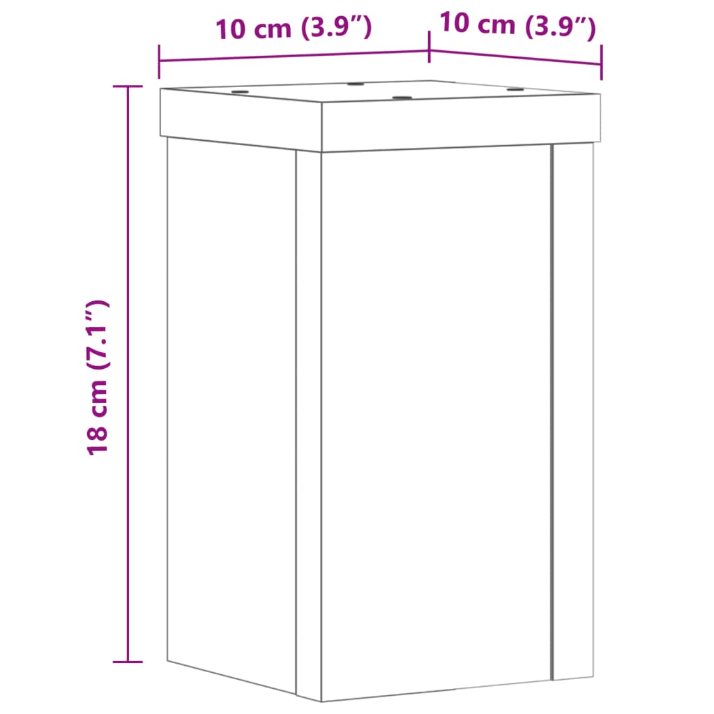 Suporturi De Plante 2 Buc. Gri Sonoma 10X10X18Cm Lemn Prelucrat