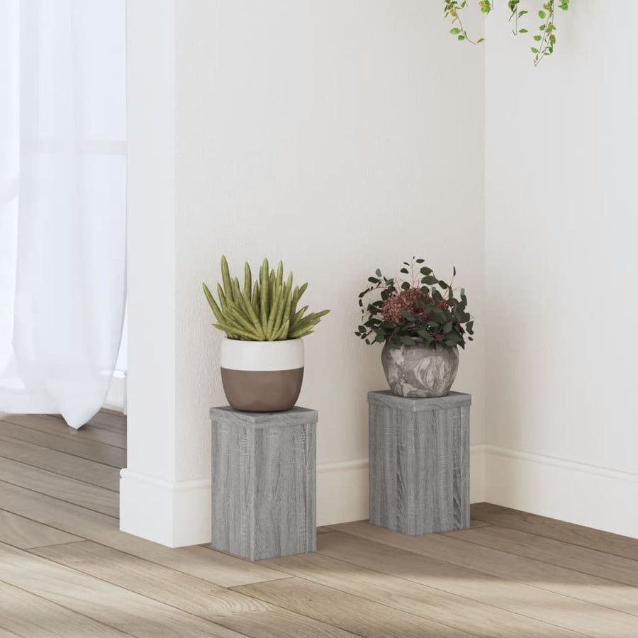 Suporturi De Plante 2 Buc. Gri Sonoma 10X10X18Cm Lemn Prelucrat