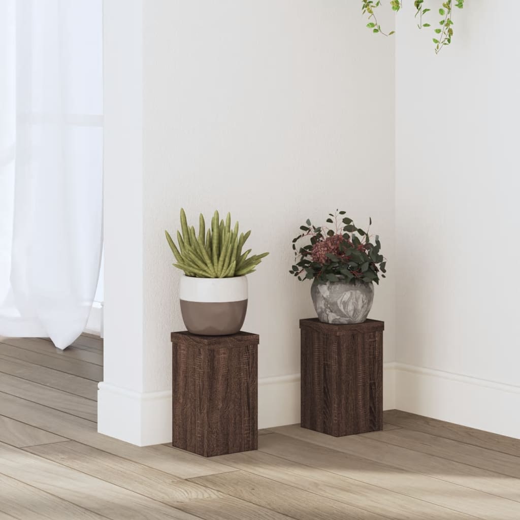 Suporturi De Plante 2 Buc. Gri Sonoma 10X10X18Cm Lemn Prelucrat