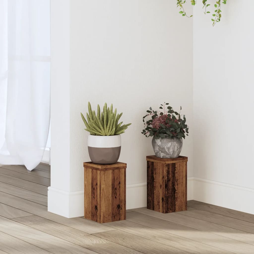Suporturi De Plante 2 Buc. Gri Sonoma 10X10X18Cm Lemn Prelucrat