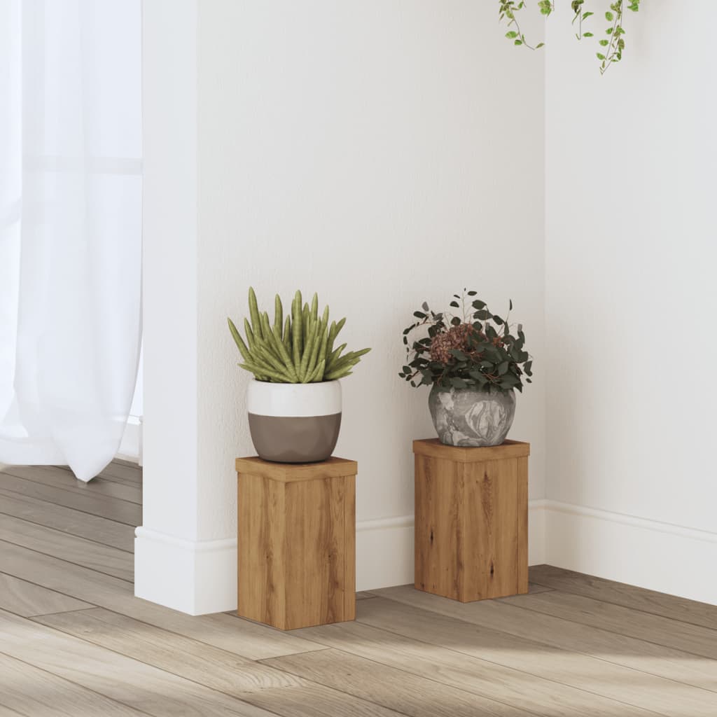 Suporturi De Plante 2 Buc. Gri Sonoma 10X10X18Cm Lemn Prelucrat