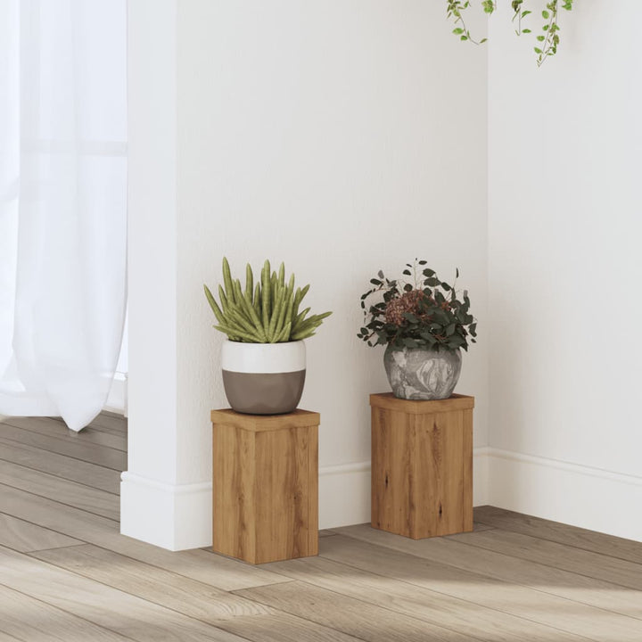 Suporturi De Plante 2 Buc. Gri Sonoma 10X10X18Cm Lemn Prelucrat