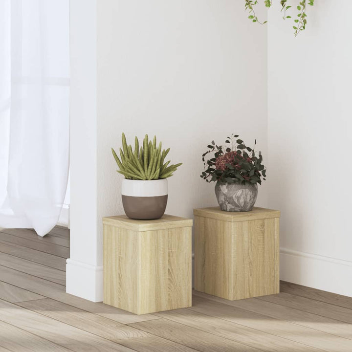 Suporturi De Plante 2 Buc. Gri Sonoma 10X10X18Cm Lemn Prelucrat