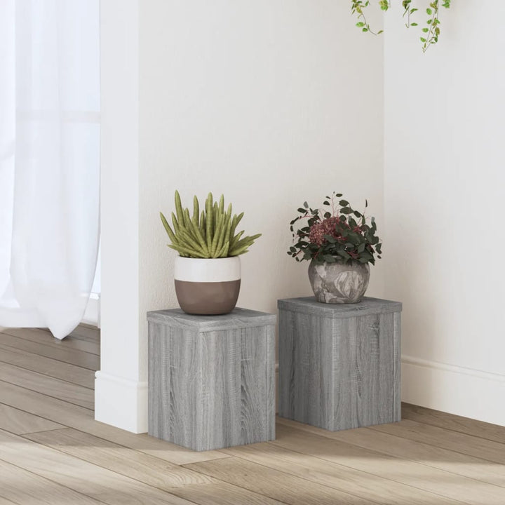 Suporturi De Plante 2 Buc. Gri Sonoma 10X10X18Cm Lemn Prelucrat