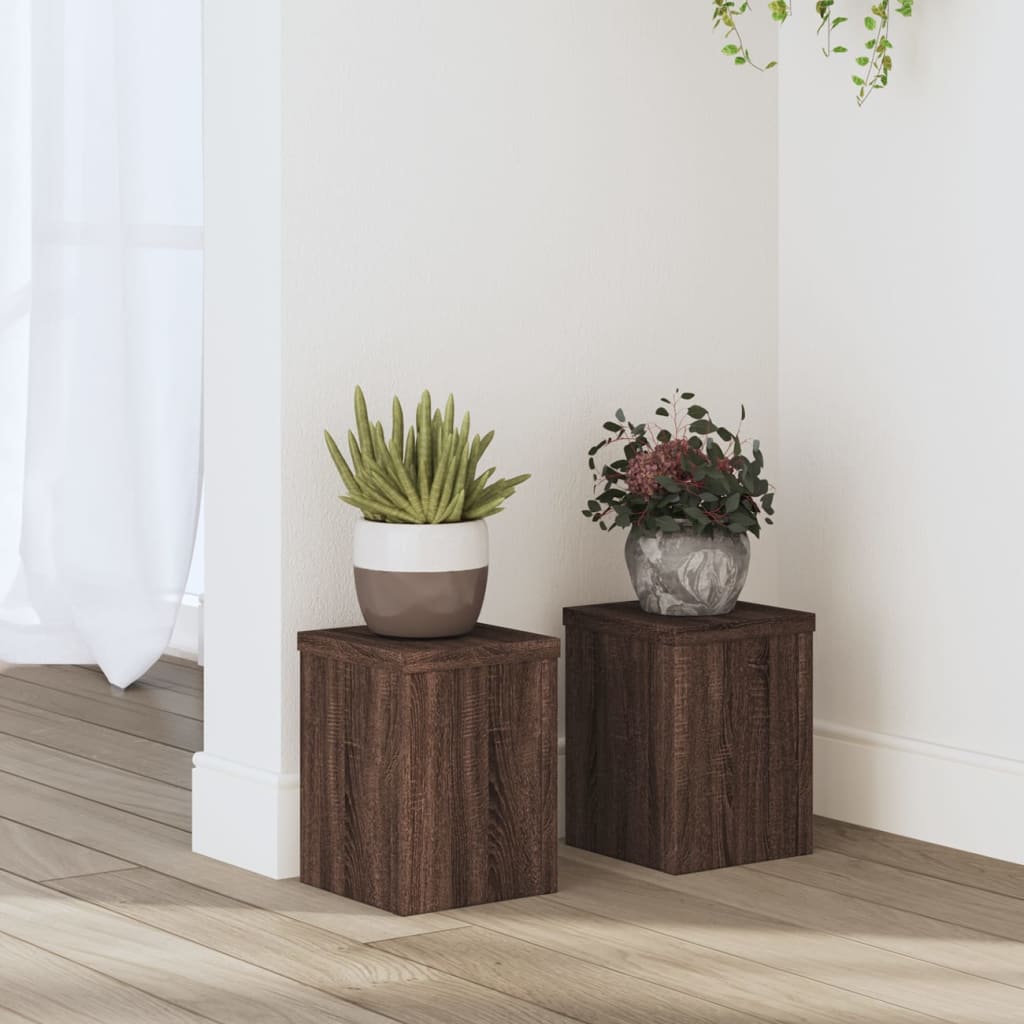 Suporturi De Plante 2 Buc. Gri Sonoma 10X10X18Cm Lemn Prelucrat