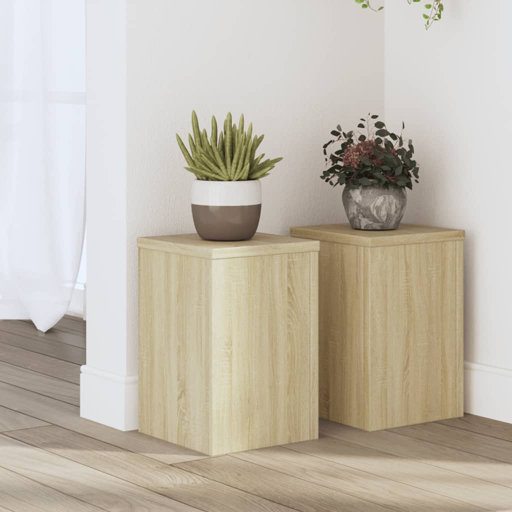Suporturi De Plante 2 Buc. Gri Sonoma 10X10X18Cm Lemn Prelucrat