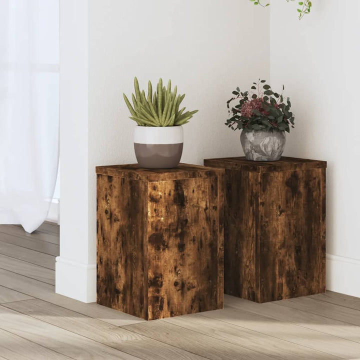 Suporturi De Plante 2 Buc. Gri Sonoma 10X10X18Cm Lemn Prelucrat