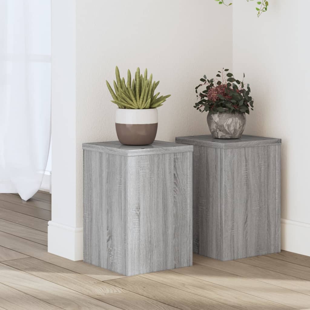 Suporturi De Plante 2 Buc. Gri Sonoma 10X10X18Cm Lemn Prelucrat