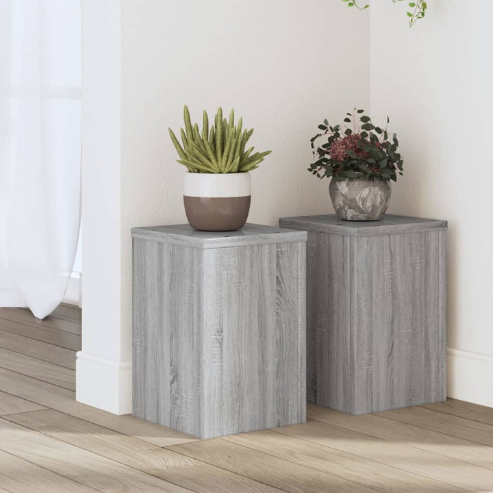 Suporturi De Plante 2 Buc. Gri Sonoma 10X10X18Cm Lemn Prelucrat