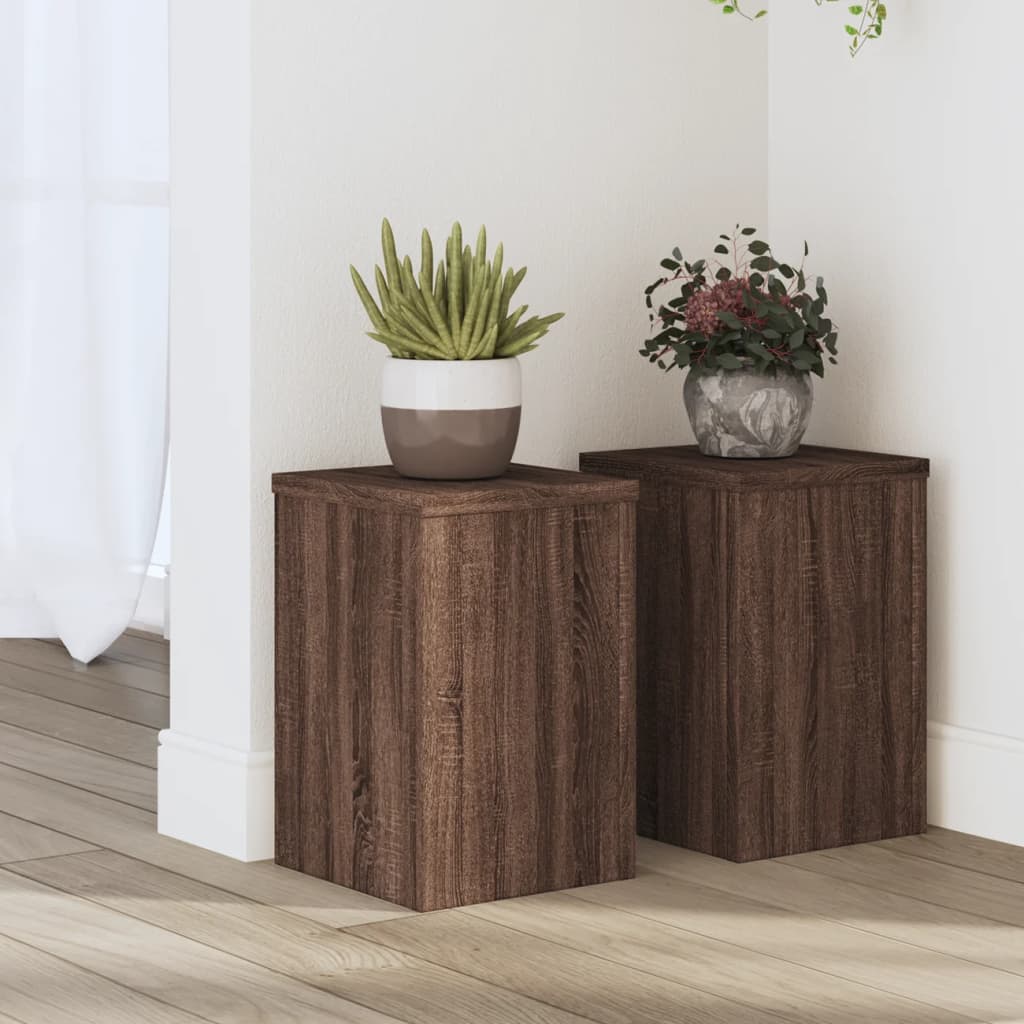 Suporturi De Plante 2 Buc. Gri Sonoma 10X10X18Cm Lemn Prelucrat