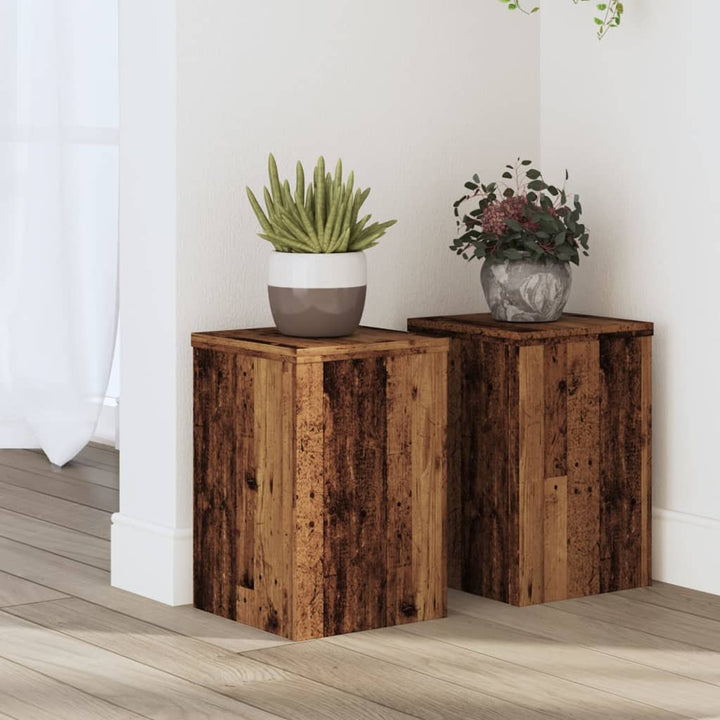 Suporturi De Plante 2 Buc. Gri Sonoma 10X10X18Cm Lemn Prelucrat