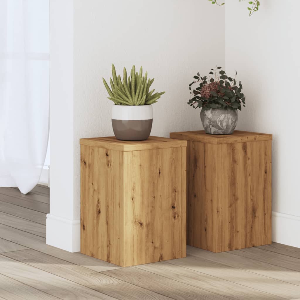 Suporturi De Plante 2 Buc. Gri Sonoma 10X10X18Cm Lemn Prelucrat