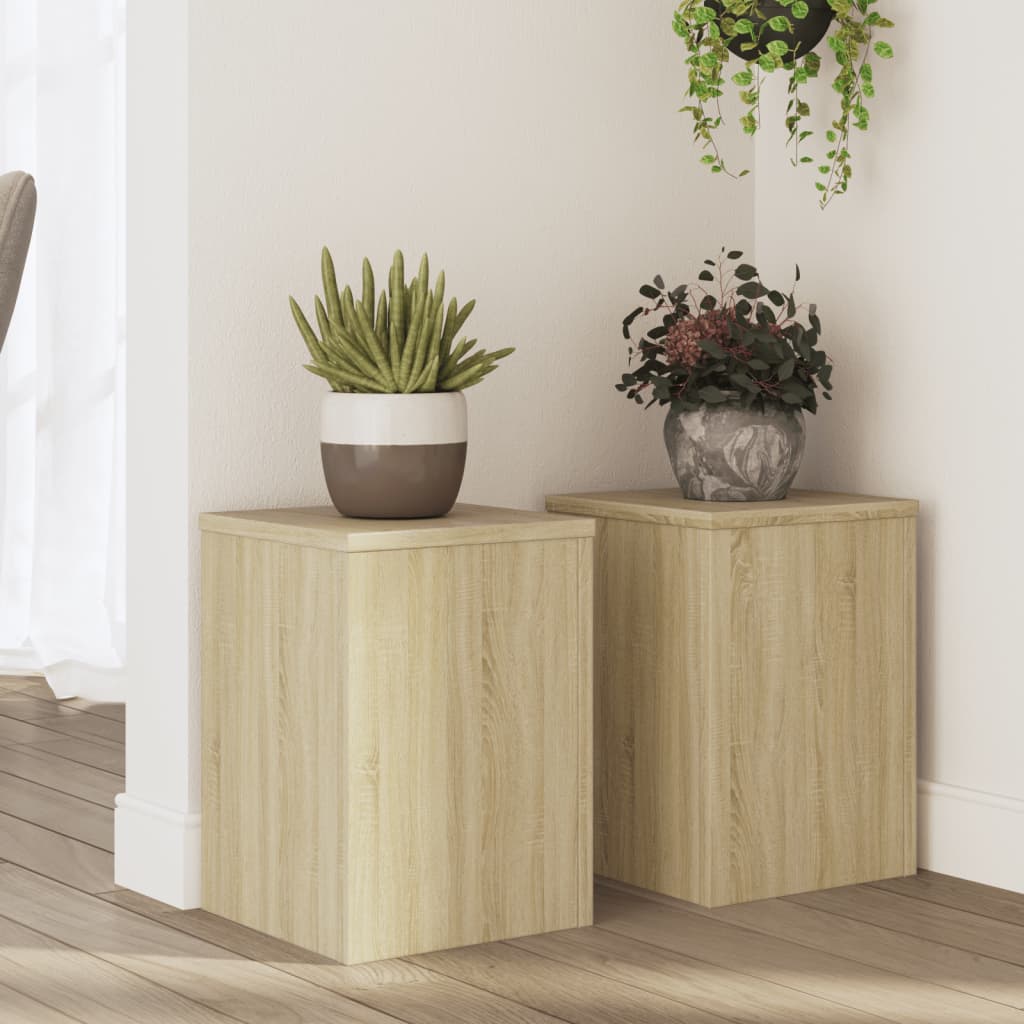 Suporturi De Plante 2 Buc. Gri Sonoma 10X10X18Cm Lemn Prelucrat