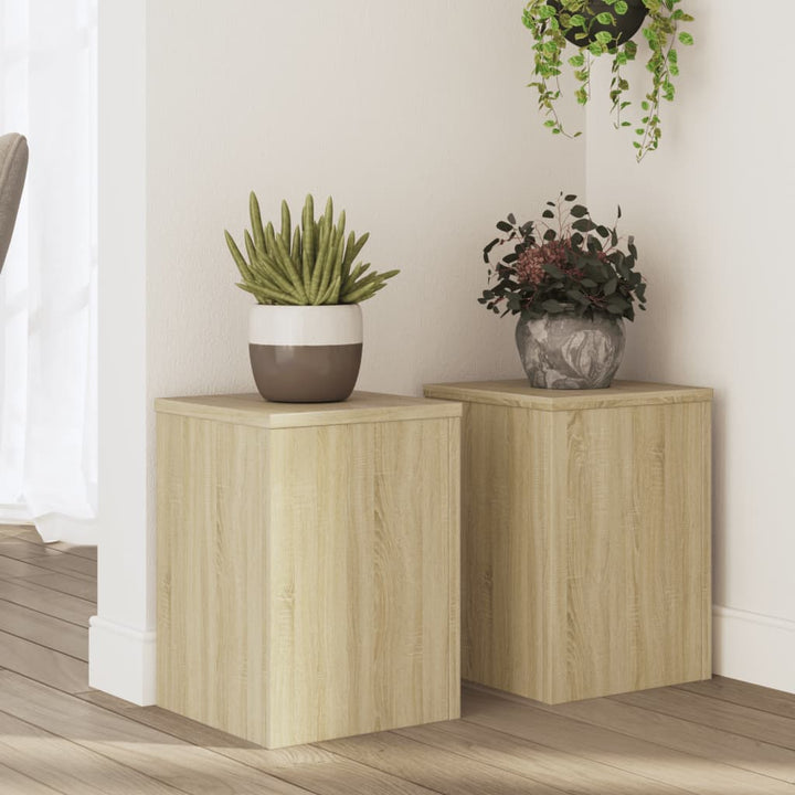 Suporturi De Plante 2 Buc. Gri Sonoma 10X10X18Cm Lemn Prelucrat