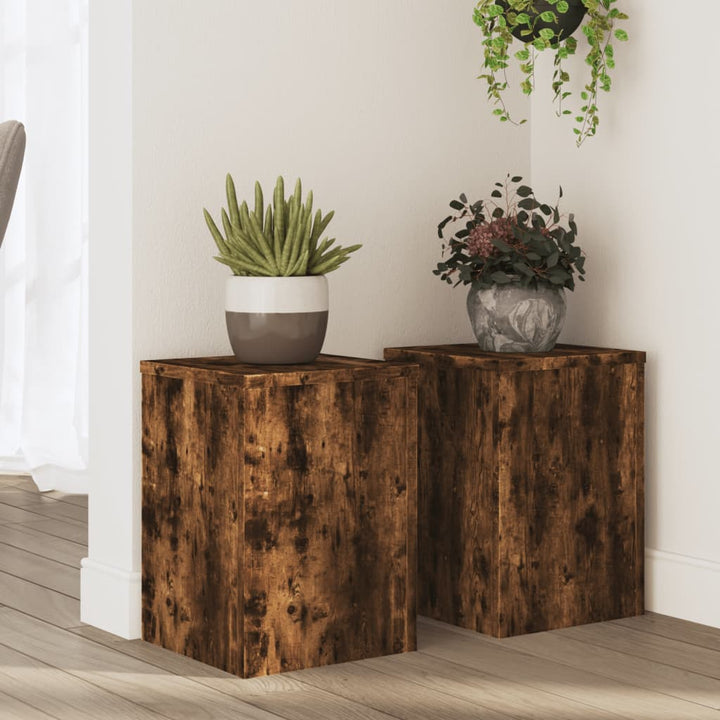 Suporturi De Plante 2 Buc. Gri Sonoma 10X10X18Cm Lemn Prelucrat