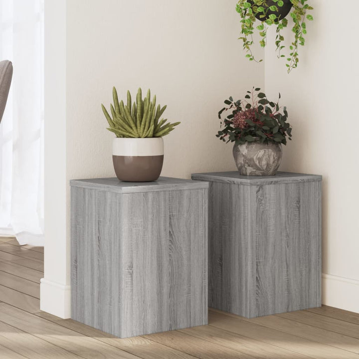 Suporturi De Plante 2 Buc. Gri Sonoma 10X10X18Cm Lemn Prelucrat