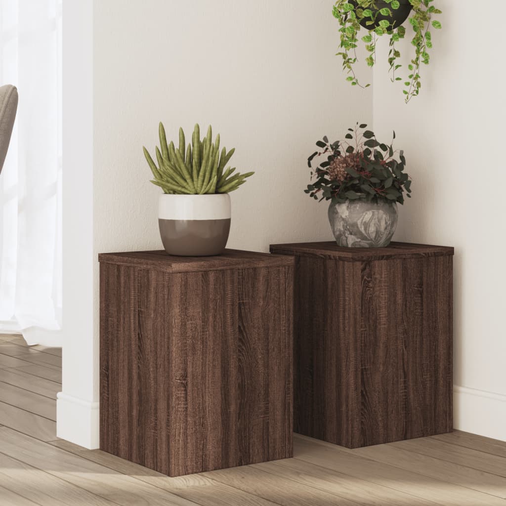 Suporturi De Plante 2 Buc. Gri Sonoma 10X10X18Cm Lemn Prelucrat