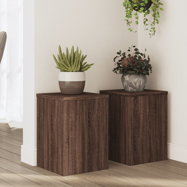 Suporturi De Plante 2 Buc. Gri Sonoma 10X10X18Cm Lemn Prelucrat