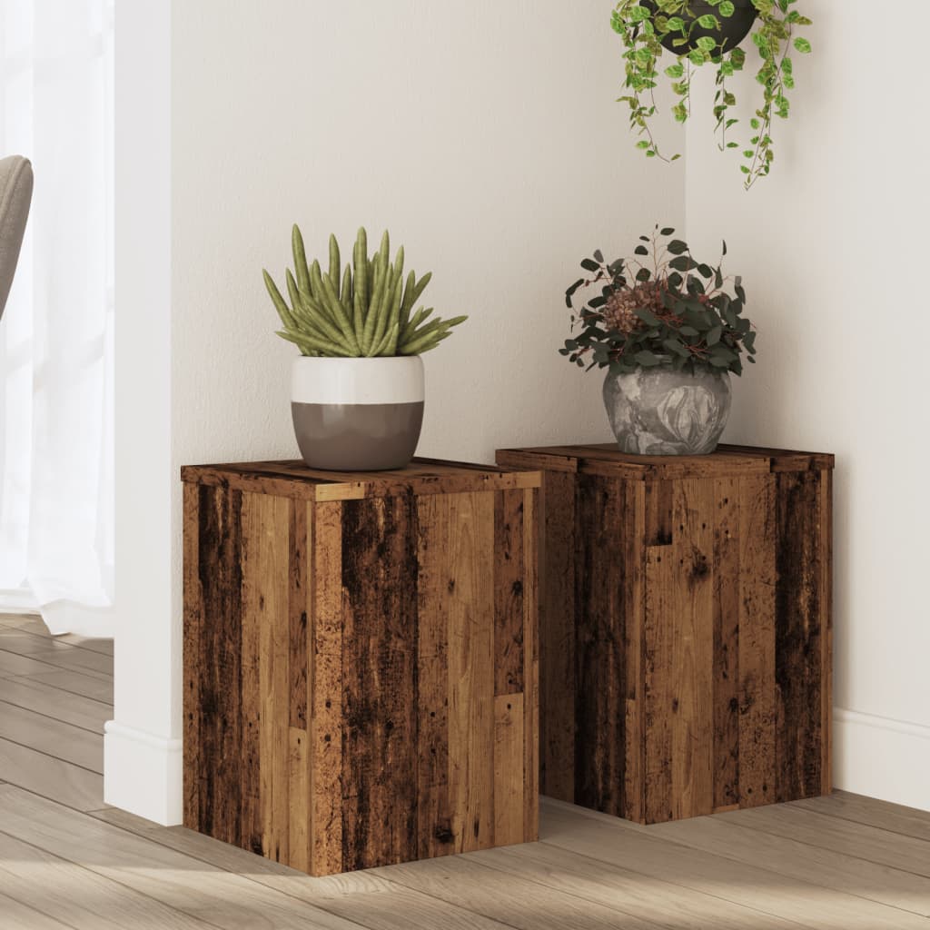 Suporturi De Plante 2 Buc. Gri Sonoma 10X10X18Cm Lemn Prelucrat