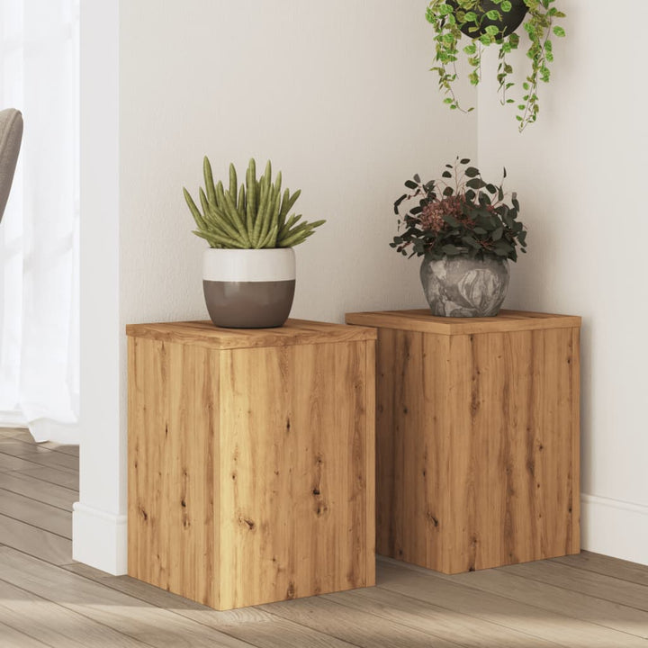 Suporturi De Plante 2 Buc. Gri Sonoma 10X10X18Cm Lemn Prelucrat