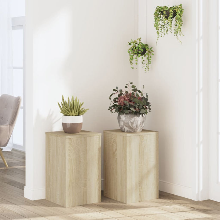 Suporturi De Plante 2 Buc. Gri Sonoma 10X10X18Cm Lemn Prelucrat