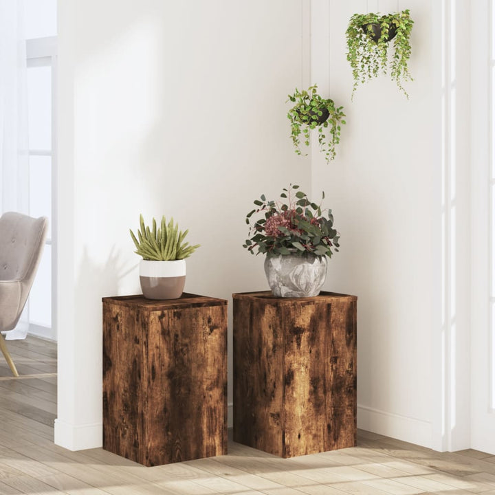 Suporturi De Plante 2 Buc. Gri Sonoma 10X10X18Cm Lemn Prelucrat