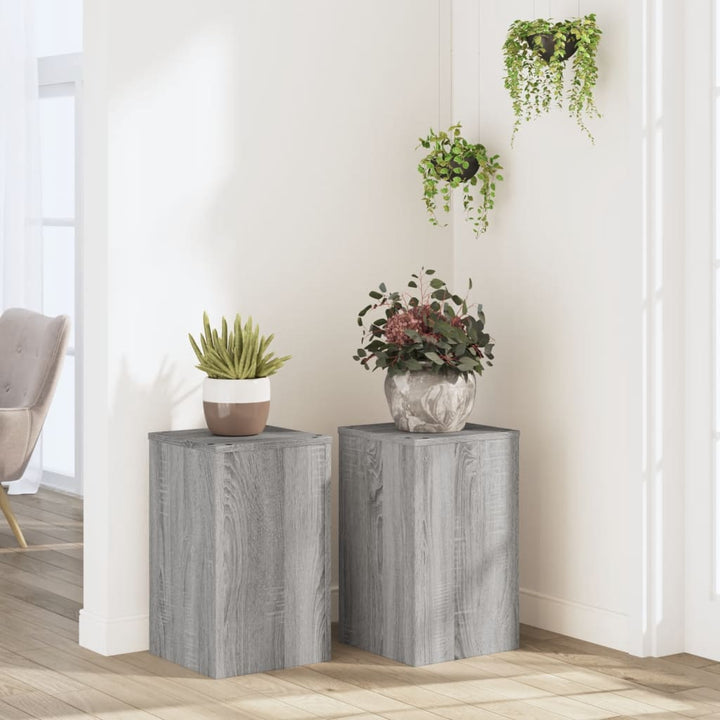 Suporturi De Plante 2 Buc. Gri Sonoma 10X10X18Cm Lemn Prelucrat