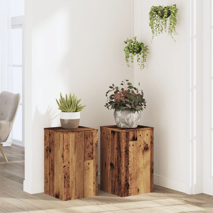 Suporturi De Plante 2 Buc. Gri Sonoma 10X10X18Cm Lemn Prelucrat