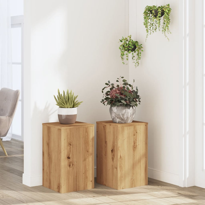 Suporturi De Plante 2 Buc. Gri Sonoma 10X10X18Cm Lemn Prelucrat