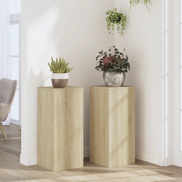 Suporturi De Plante 2 Buc. Gri Sonoma 10X10X18Cm Lemn Prelucrat
