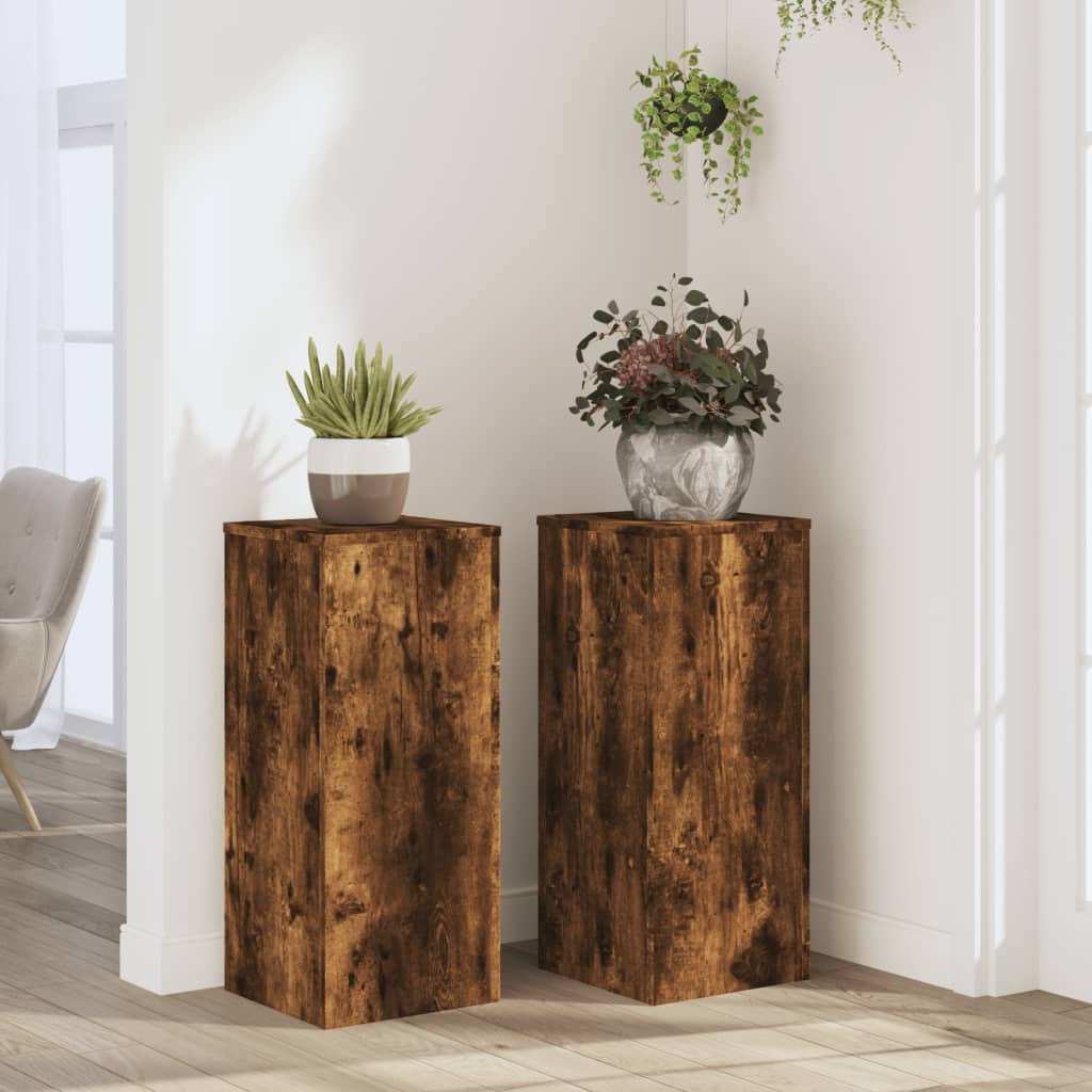 Suporturi De Plante 2 Buc. Gri Sonoma 10X10X18Cm Lemn Prelucrat
