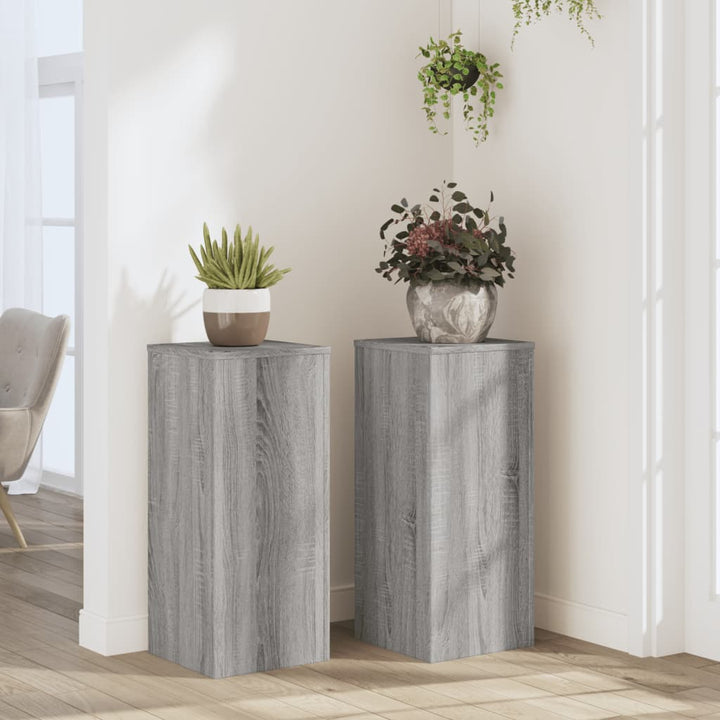 Suporturi De Plante 2 Buc. Gri Sonoma 10X10X18Cm Lemn Prelucrat